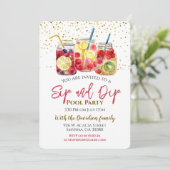 Sipとディップフルーツカクテルプールパーティー 招待状 (スタンド正面)
