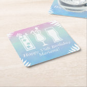 Sipとディッププールパーティー誕生日パーティー スクエアペーパーコースター (アングル)