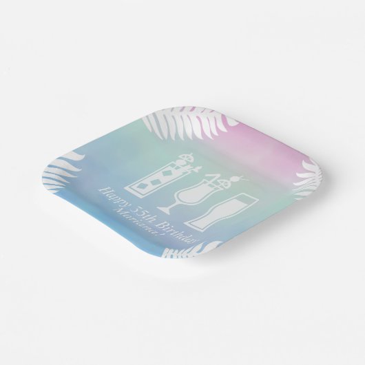 Sipとディッププールパーティー誕生日パーティー ペーパープレート (傾斜あり)