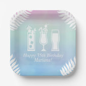 Sipとディッププールパーティー誕生日パーティー ペーパープレート (正面)