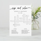 SipとパーソナライズされたSolveブライダルシャワーCrossword 招待状 (スタンド正面)