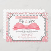 Sipと参照して女の子のベビーとBow PinkとGray (正面/裏面)