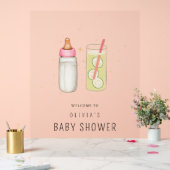 Sipと参照して、ようこそベビーガール、新生児パーティー アクリルサイン (ウェディング)