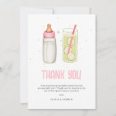 Sipと参照して、ようこそベビーガール、新生児パーティー サンキューカード (正面)