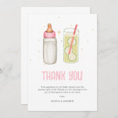 Sipと参照して、ようこそベビーガール、新生児パーティー サンキューカード (正面/裏面)