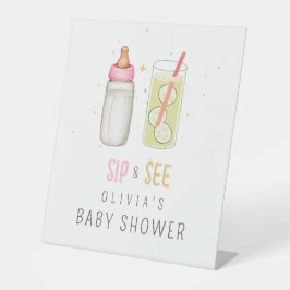 Sipと参照して、ようこそベビーガール、新生児パーティー 台座サイン