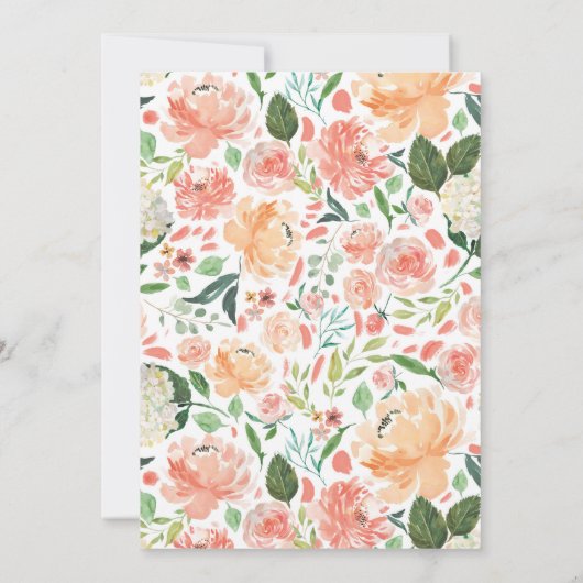 sipと参照フローラの水の色の緑の女の子ベビー 招待状 (裏面)