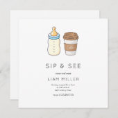 Sipと参照ベビーシャワーミニマルなベビーシャワー セーブザデート (正面/裏面)