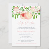 Sipと参照招待状;甘い小さな桃の少女 招待状 (正面)