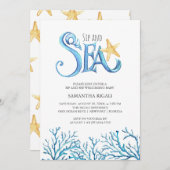 sipと海の招待状水の色海テーマ 招待状 (正面/裏面)