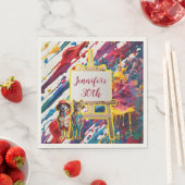 Sipと絵を描パーティーアセリ絵を描スト スタンダードランチョンナプキン (インサイチュ)