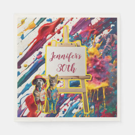 Sipと絵を描パーティーアセリ絵を描スト スタンダードランチョンナプキン