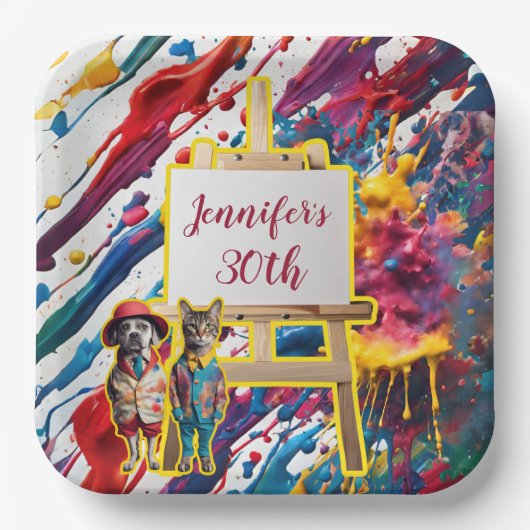 Sipと絵を描パーティーアセリ絵を描スト ペーパープレート (正面)