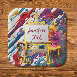 Sipと絵を描パーティーアセリ絵を描スト ペーパープレート