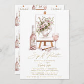 SIPと絵を描パーティーブライダルシャワー 招待状 (正面/裏面)