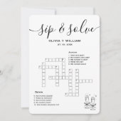 Sipと解決カスタムウェディングクロスワードパズル 招待状 (正面)