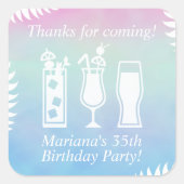 SipとDipプールパーティーの好意 スクエアシール (正面)