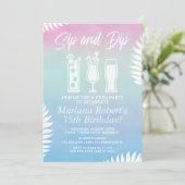 SipとDipプールパーティー誕生日パーティーの招待 招待状 (スタンド正面)