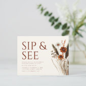 SipとSeeベビーシャワー招待状 ポストカード (スタンド正面)