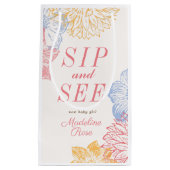 SipとSee Baby Showerラベルのモダンフローラ スモールペーパーバッグ (正面)