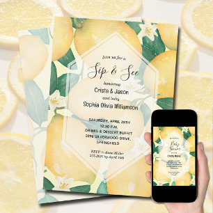 SipとSee Baby Shower 招待状