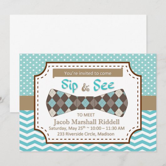 SipとSee for BoyベビーとBow Tie (正面/裏面)