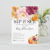 SipとSee Pumpkinベビーシャワー招待状 招待状 (スタンド正面)