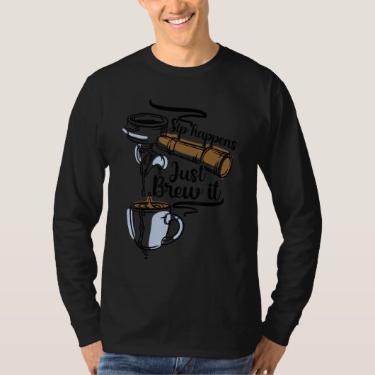 Sipはカフェイン入り飲料コーヒーを淹れるだけで発生 Tシャツ (正面)