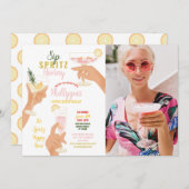 SIPスピリッツホレイフォトカクテルドリンク誕生日 招待状 (正面/裏面)