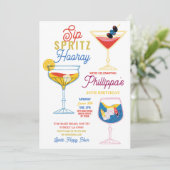 SIPスピリッツホレーパーティーカクテルドリンク誕生日 招待状 (スタンド正面)