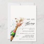 SIPホテルシャンパーニュボトル婚約パーティ 招待状 (正面)