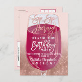 sipホレイウォーター色ワインテイスティング誕生日 インビテーションポストカード (正面/裏面)