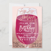 sipホレイウォーター色ワインテイスティング誕生日 マグネット招待状 (正面)