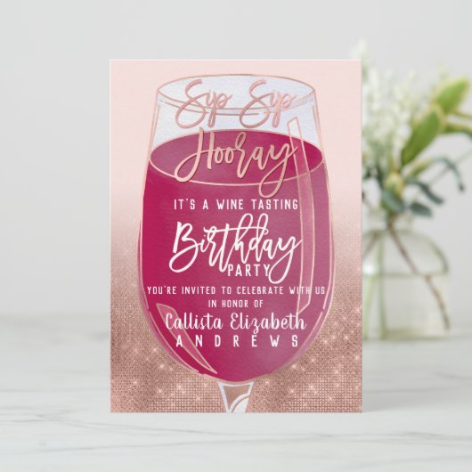 sipホレイウォーター色ワインテイスティング誕生日 招待状 (スタンド正面)