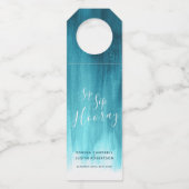 sipホレイカスタムウェディング抽象芸術ティール(緑がかった色)アクア ボトルネックタグ (正面)