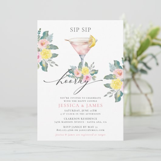 sipホレイブライトカクテルウェディングシャワー 招待状 (スタンド正面)