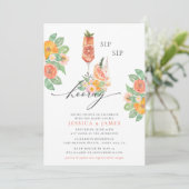 Sipホレイブライトカクテルカップルのシャワー 招待状 (スタンド正面)