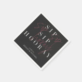sipホレイブラックモダンお祝いパーティー スタンダードカクテルナプキン (角)