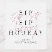 Sipホレイブラック&ホワイト婚約またはシャワー ワインラベル (シングルラベル)