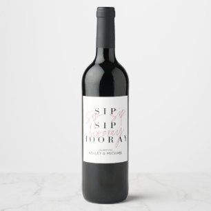 Sipホレイブラック&ホワイト婚約またはシャワー ワインラベル