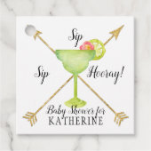 sipホレイマルガリータ金ゴールドnアローズベイビーシャワー フェイバータグ (正面)