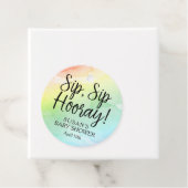 sipホレイレインボーベビーシャワーメッセージカード フェイバータグ (インサイチュ)