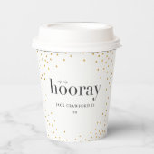 sipホレーエレガント金ゴールド水玉模様誕生日 紙コップ (正面)