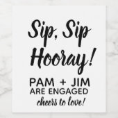 Sipホレーカスタムワインのラベル。婚約パーティー ワインラベル (シングルラベル)