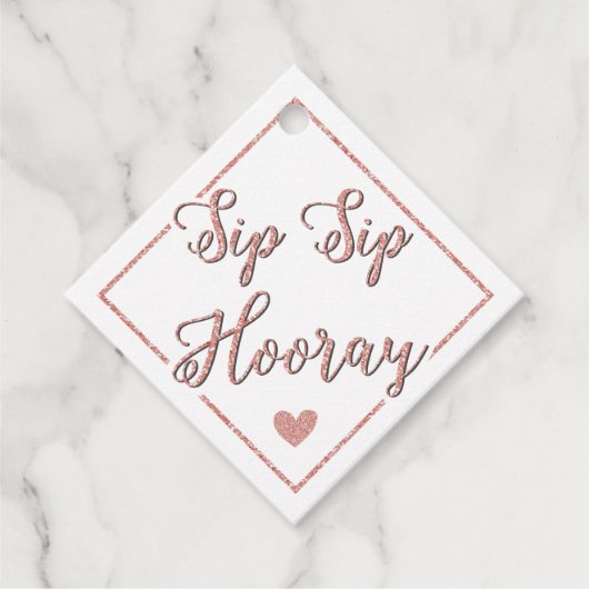 sipホレーバラ金ゴールドブライダルシャワーワインボトル フェイバータグ (正面)