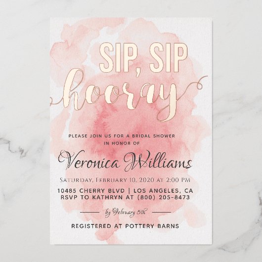 sipホレーブライダルシャワー 箔招待状 (正面)