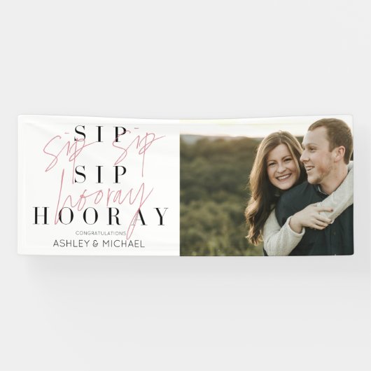 sipホレーモダンタイポグラフィ婚約パーティ 横断幕 (横)