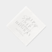 sipホレーモダン婚約パーティシルバー 箔ナプキン (右)