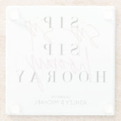 sipホレー白黒ピンク婚約パーティ ガラスコースター (裏面)