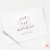 sipホレー白黒ピンク婚約パーティ スクエアシール (封筒)